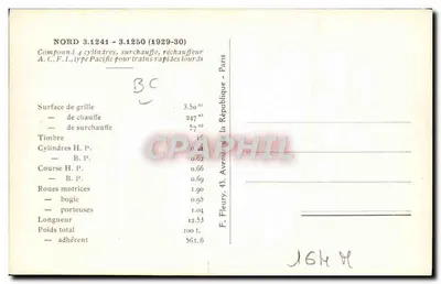 Locomotywa parowa — seria B-19 — Francuskie Locomotives (Nord) — nr 3.1243 — Rewers