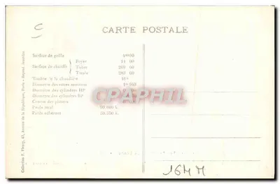 Parowóz typu "Pacific" — Maszyna N° 231-001 — Wydawca F.F. PARIS, seria C-24 — Rewers