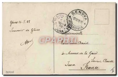 Navio a vela — Mar — Gênova — Editor desconhecido, n° 514 — Verso