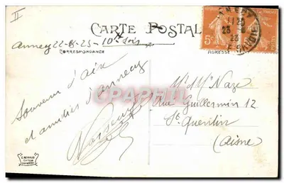AIX-les-BAINS — Widok na Jezioro Bourget — Wydawca E. Reynaud, nr 3113 — Rewers