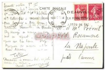 Deauville — Plaża kwitnąca — Dwa jachty na otwartym morzu. — seria 17 — Rewers
