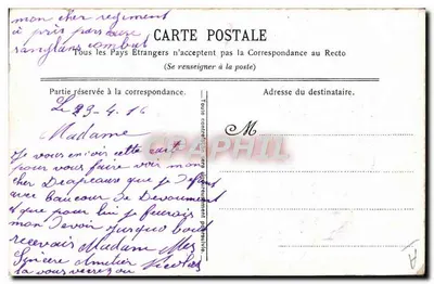 Mi Bandera — 173° Regimiento de Infantería — A. Vincent, París — Reverso