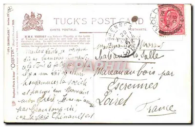 HMS VICTORY i nowoczesny podwodny okręt — Tuck & Sons, seria IV — Rewers