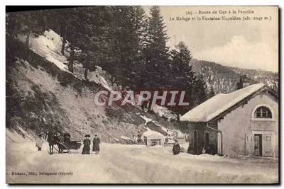 Đường từ Gex đến Fancille — Nơi nghỉ và nguồn nước Napoléon (độ cao 1049 m.) — Michaux, xuất bản, Bellegarde (Đã đăng ký)