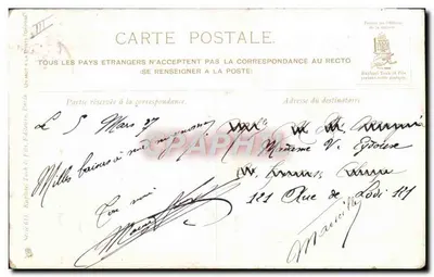 Ein fröhlicher Umzug — Nach dem Schwarz-Weiß — Raphael Toul & Fils, Paris, Serie 603 — Rückseite