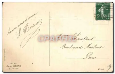 Dois patinadores no gelo — 1º de janeiro de 1911 — M. M. Vienne, M. Munk, n° 551 — Verso