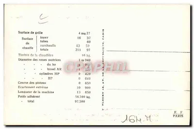 Locomotiva n° 3.1150 tipo Pacific — As Locomotivas Francesas (Nord) — série B 49 — Verso