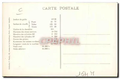 Satteldampflokomotive — Maschine Nr. 3.293, Typ 'Chocolat' — F. F. PARIS — Rückseite