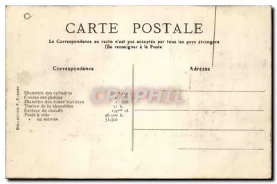 Locomotiva de passageiros — Caminhos de Ferro de Paris-Orléans — Sociedade Anônima Franco-Belga — Verso