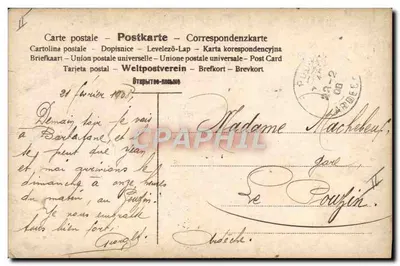 Jacht z rozpiętymi żaglami — Morze — Wydawca A. 3184 — Rewers