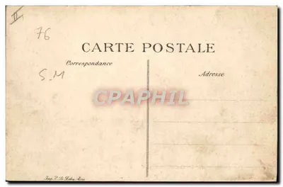 Le Havre — Saída de um Yacht, no fundo, a Hève — Editor E. Le Godey, n°55 — Verso