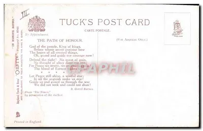 In Honour Bound — Tuck's Post Card No. 8742 — 'O'Leette' — Verso