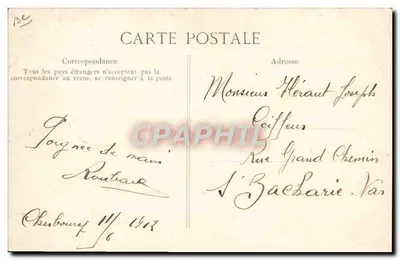 Cherbourg - 8 Juin 1912 - Le Sous-marin "Vendémiaire" du type Pluviôse coule après collision avec le "Saint-Louis" — éditeur (E.D.) — Verso