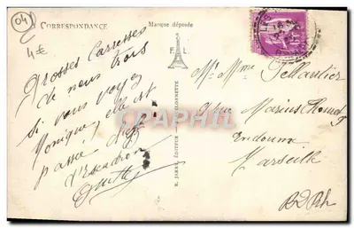 Jezioro Lauzet (Wysokość 900 m.) — W tle, małe Séolanes — R. JARRÉ, WYDAWCA — Rewers