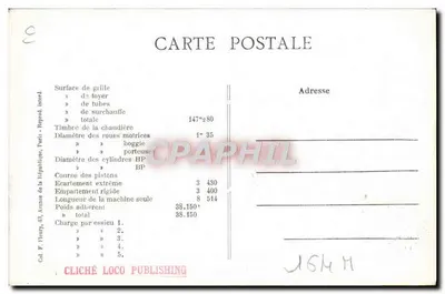 Locomotief n°794 — Machine met 3 gekoppelde assen — F. F. Paris — Achterkant