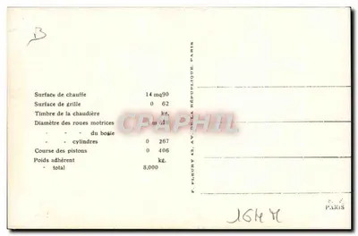 Franse locomotief — C 38 — État — F. Pleury, Parijs — Achterkant