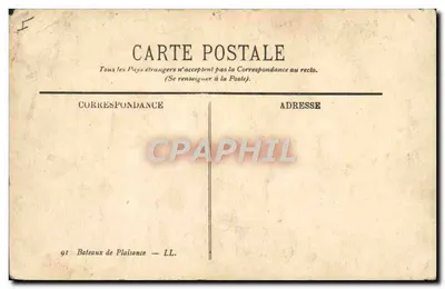 Bateaux de Plaisance — scène nocturne avec voiliers — éditeur LL. n° 91 — Verso