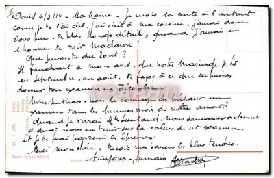 Widok portu z jachtami — Muzeum w Luksemburgu — F. NEM. 234 — Rewers