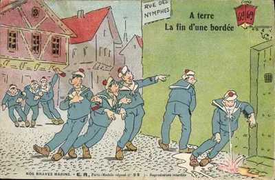 Nos Braves Marins — A terra, O fim de uma escala — E.R., Paris, Modelo depositado n° 92