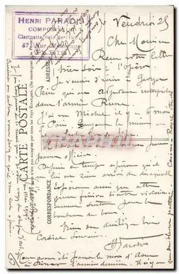 Quintetto della Guardia Repubblicana — 1908 — Ch. Debrock — Verso