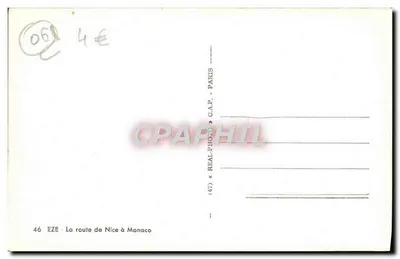Route de Nice à Monaco — EZE — REAL-PHOTO — n°46 — Rewers