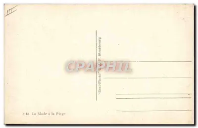 Mulher em traje de praia — editor 'C. P. Strasbourg' — n° 3118 — Verso