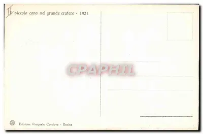 O pequeno cone dentro do grande cratère - 1921 — Edição Pasquale Cordova - Resina — Verso