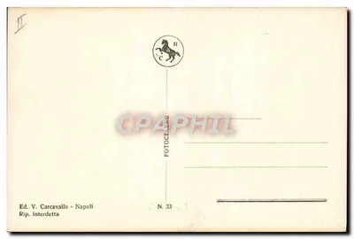 Napoli - Wulkan Wезувiusz — erupcja — Ed. V. Carcavallo, nr 33 — Rewers