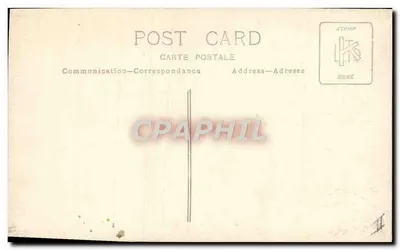 Erupção vulcânica — visão de montanhas — cartão postal — Verso