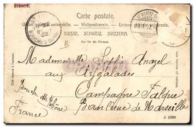 Hockey su ghiaccio a St. Moritz — Artista Atelier H. Guggenheim & Co., Zurigo N° 6869 — Verso
