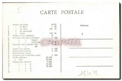 Locomotiva francesa n° 815 — Série 805 a 862 — Cliché Loco Publishing — Verso