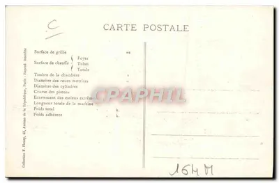 Franse locomotief n° 857 — Manoeuvreservice — Collectie F. Fleury, Parijs — Achterkant
