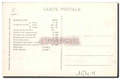 Locomotora francesa n° 576 — Sistema Compound de 4 ruedas acopladas — F.F. París — Reverso