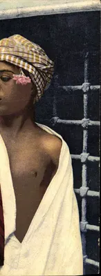 Mulher com turbante de flores — prisioneira