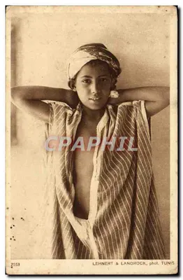 Jovem árabe — Tipos do Oriente, série V, n° 2553 — Lehner & Landrock, fot. Tunis