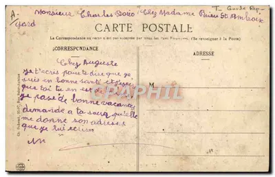 Musique de la Garde Républicaine — Chef Gabriel PARES — imprimé sur la carte — Reverso