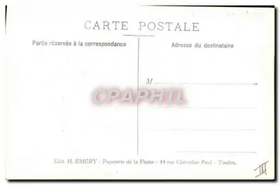 Torpilhas em exercício em tempo ruim — Editor H. EMERY, Toulon — Verso