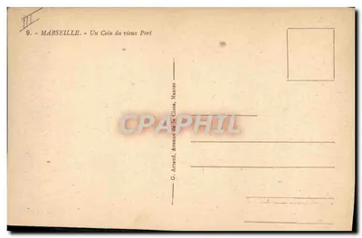 Marselha — Um Canto do Velho Porto — G. Artaud, Avenue de la Close, Nantes — Verso