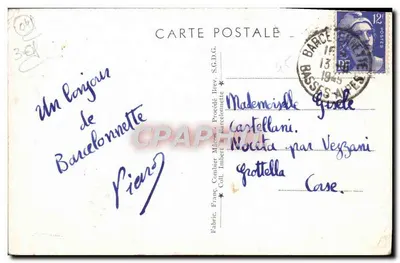 Barcelonnette — Schronienie na Col d'Allos (2228 m.) — Wydawca S.G.D.G. — Rewers