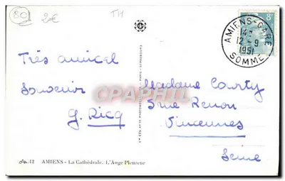 Amiens - Katedra. Anioł płaczący — n°42 — Rewers