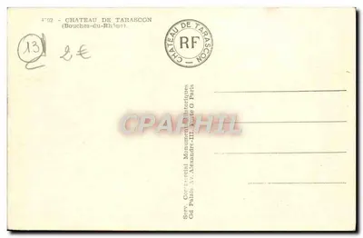 Castelo de Tarascon — Bouches-du-Rhône — Editor: Serv. Cortical Monument Historiques, Paris — Verso