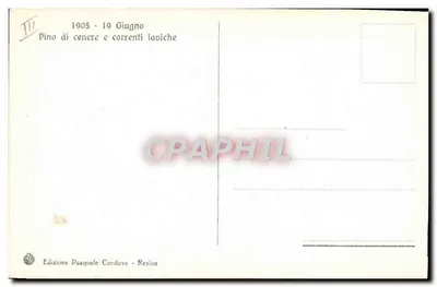 Erupção do vulcão - 19 de junho de 1905 - Edição Pasquale Cordova - Resina — Verso