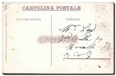 Napoli - Wulkan Vesuvius, z Pino di Cenere — wydawnictwo G. Blümlein & C. Imperiali, nr 171 — Rewers