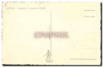 Nápoles - Vesúvio em erupção (1930) — Impresso na Itália, série 0006-11 — Verso