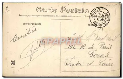 Bilhete postal antigo Em Sologne Uma enseigne original em Marcilly en Villette Coiffeur Perruquier TOP — Verso