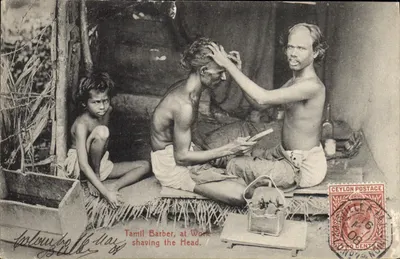 Barbeiro Tamil, em ação — Ceylan, editor Pilm & Co. n°16