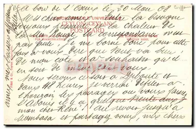 Barbeiro Tamil, em ação — Ceylan, editor Pilm & Co. n°16 — Verso