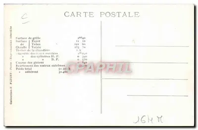 Locomotiva n°506 — Máquina Compound com 4 cilindros, 2 eixos acoplados e bogie, para trens expressos — F. Fleury, série 50 — Verso