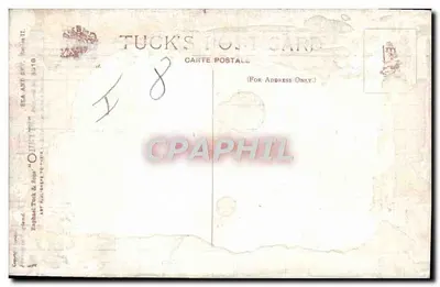 Scena morska z jachtami — rysunek akwarelowy — Tuck's Post Card — Rewers