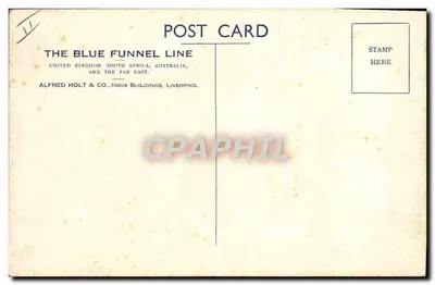 Statki parowe i statek jachtowy na morzu — The Blue Funnel Line, Alfred Holt & Co., Liverpool — Rewers